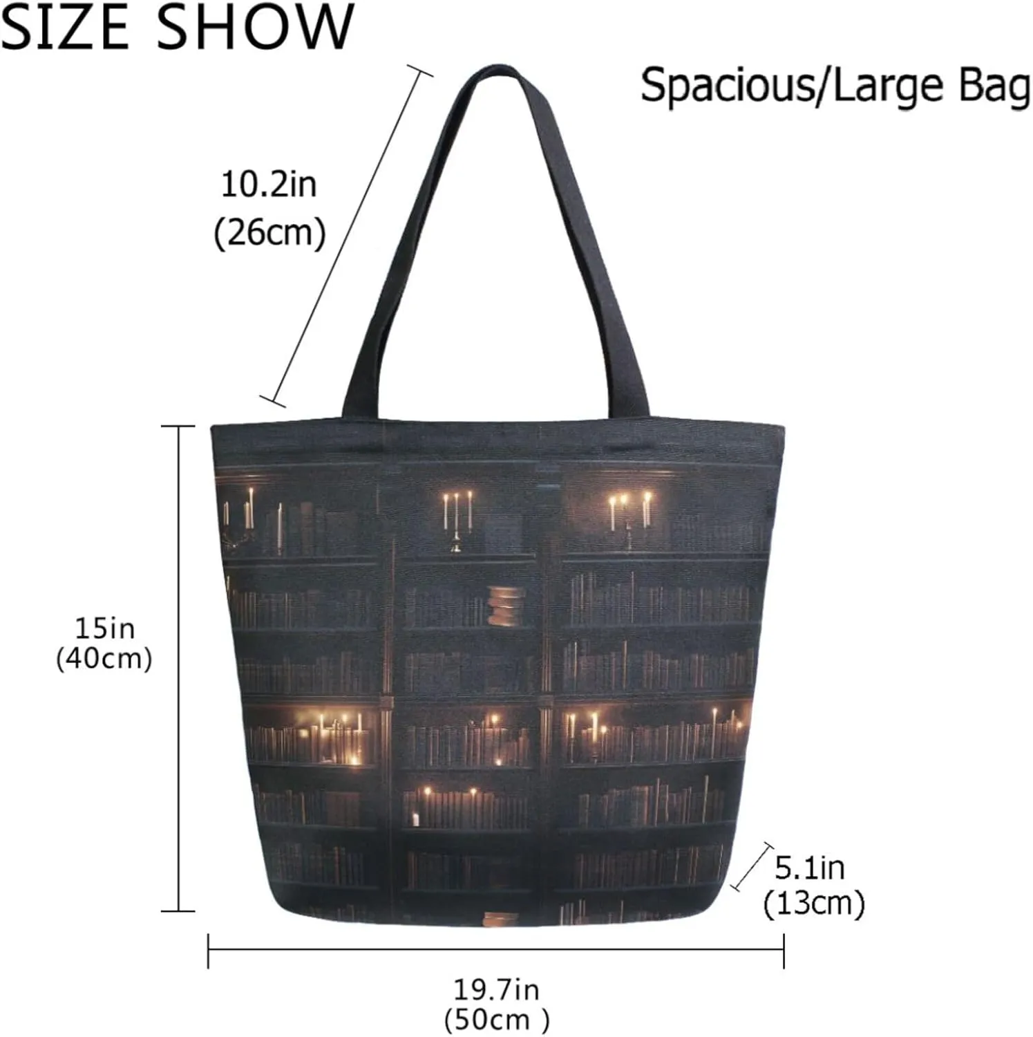 Extra Large Shoulder Gym Tote Bag, Rero Multi-storied Books Bookshelf Library Canvas Handle Bag for Yoga Weekender Picnic Beach Travel Kitchen Reusable Market Grocery Shopping