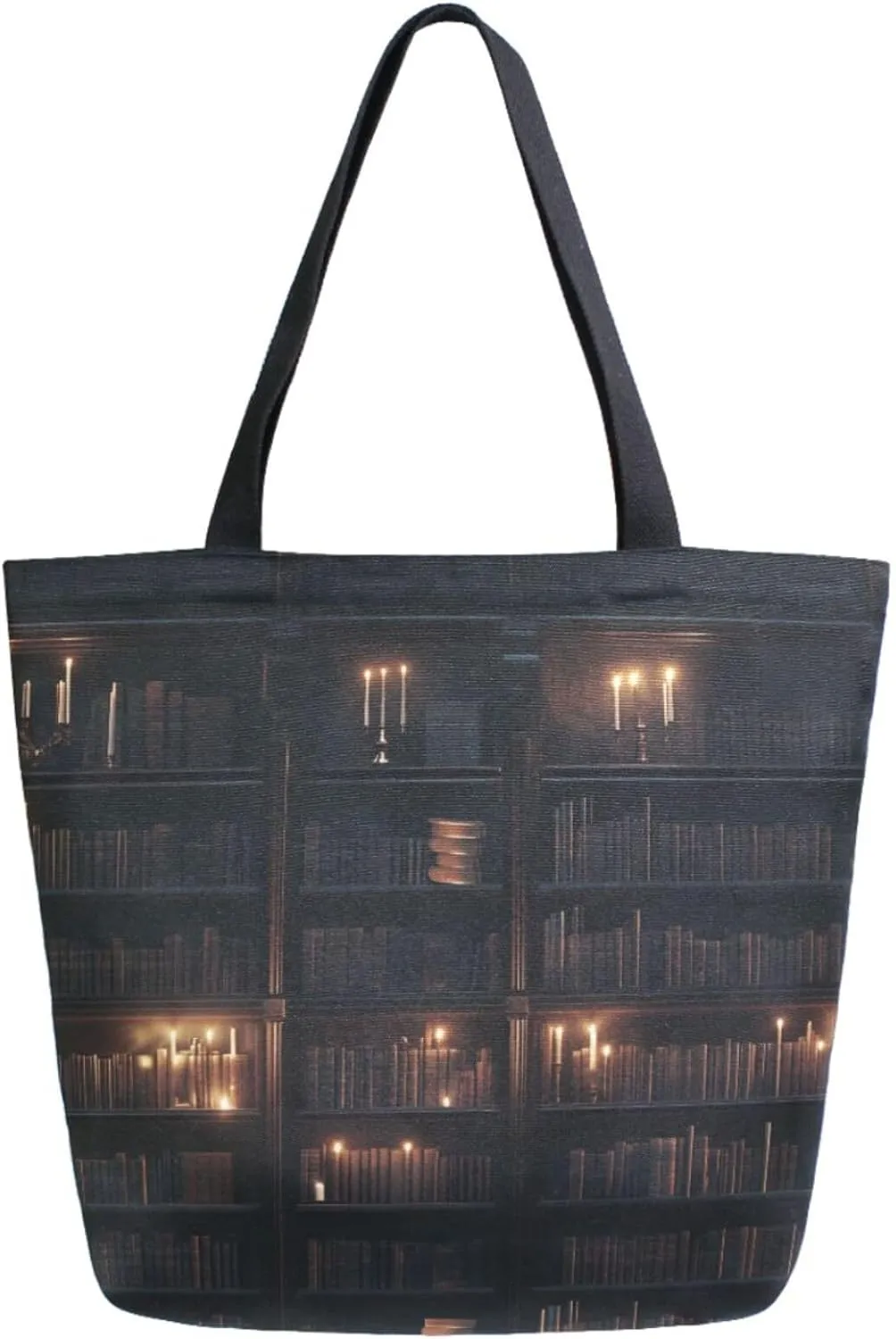 Extra Large Shoulder Gym Tote Bag, Rero Multi-storied Books Bookshelf Library Canvas Handle Bag for Yoga Weekender Picnic Beach Travel Kitchen Reusable Market Grocery Shopping