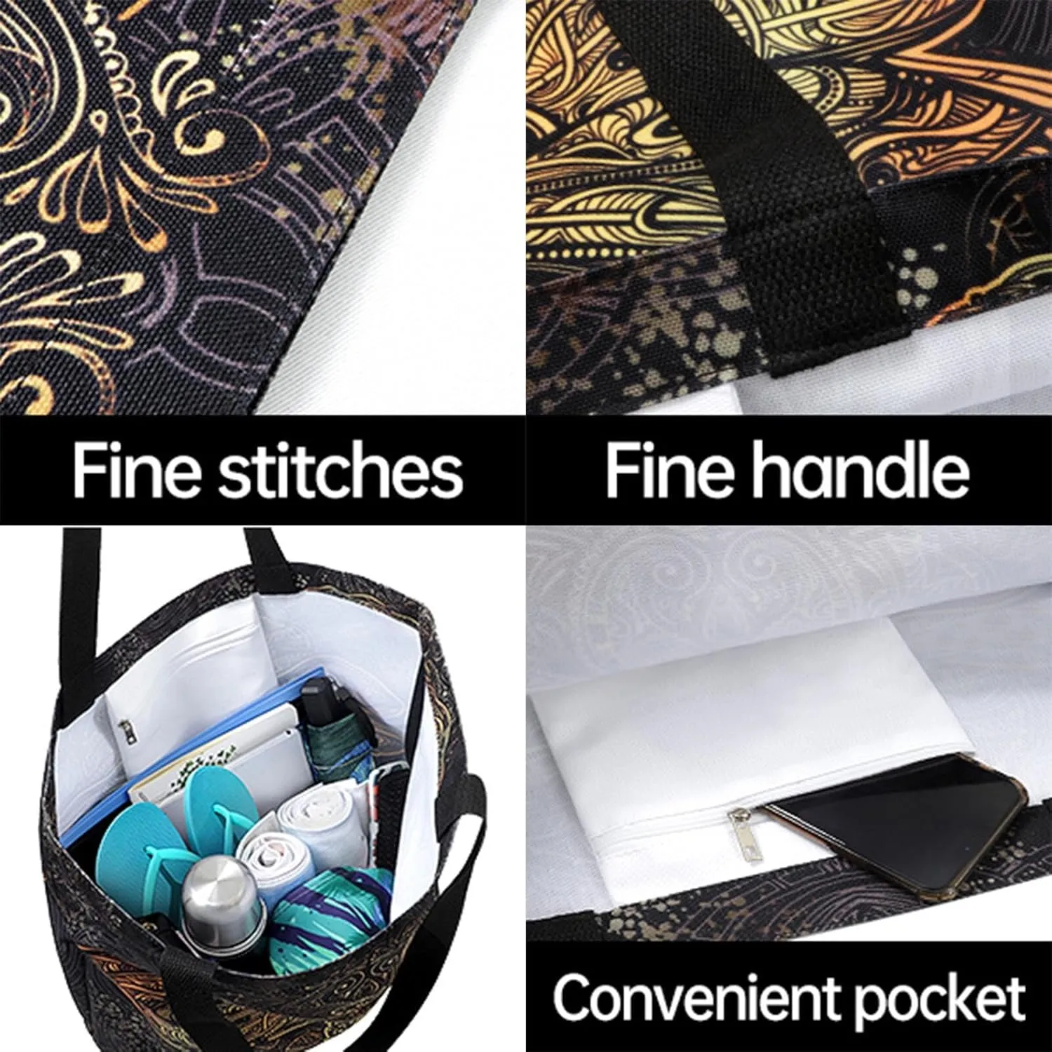 Extra Large Shoulder Gym Tote Bag, Rero Multi-storied Books Bookshelf Library Canvas Handle Bag for Yoga Weekender Picnic Beach Travel Kitchen Reusable Market Grocery Shopping