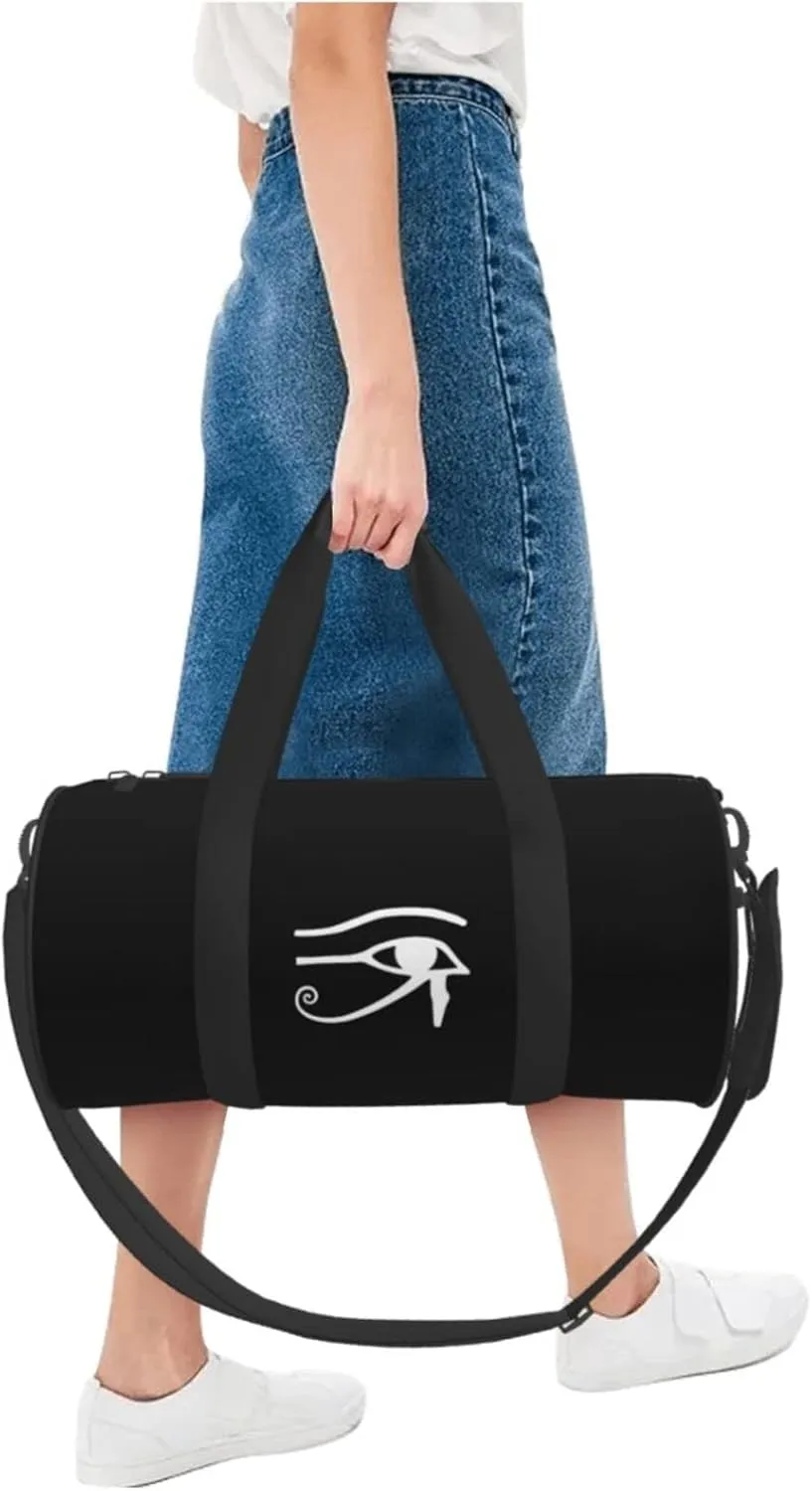 Eye Of Ra Horus Egyptian God Travel Luggage Duffel Bag Sports Rolling Foldable Duffel Bag, Black