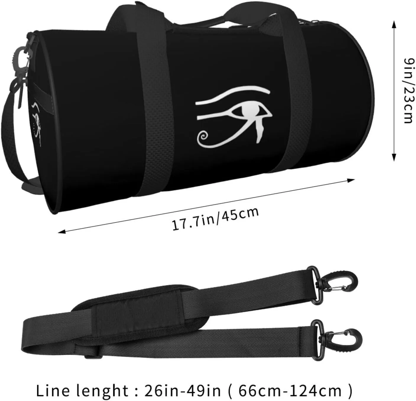 Eye Of Ra Horus Egyptian God Travel Luggage Duffel Bag Sports Rolling Foldable Duffel Bag, Black