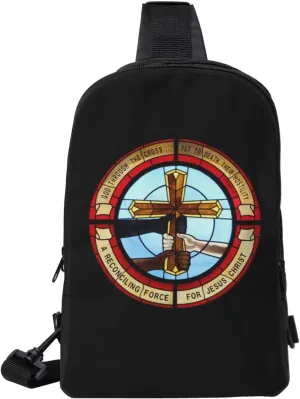Faith Cross, Christian, Jesus, Believer Crossbody Sling Bag Dual Pocket Small Sling Bag Men'S Womans Crossbody Bags For Travel Running Walking