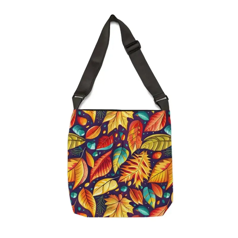 Fall Leaves Tote Bag with Zipper and Adjustable Straps