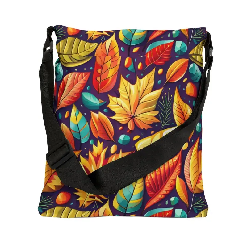 Fall Leaves Tote Bag with Zipper and Adjustable Straps