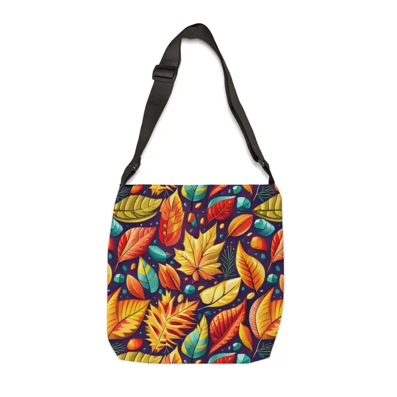 Fall Leaves Tote Bag with Zipper and Adjustable Straps