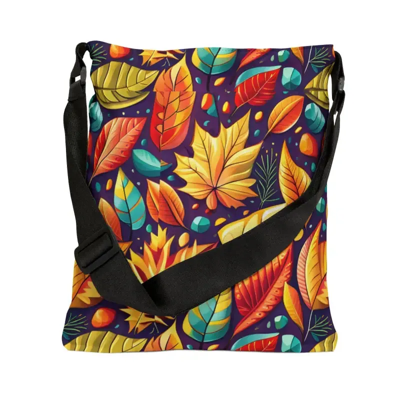 Fall Leaves Tote Bag with Zipper and Adjustable Straps