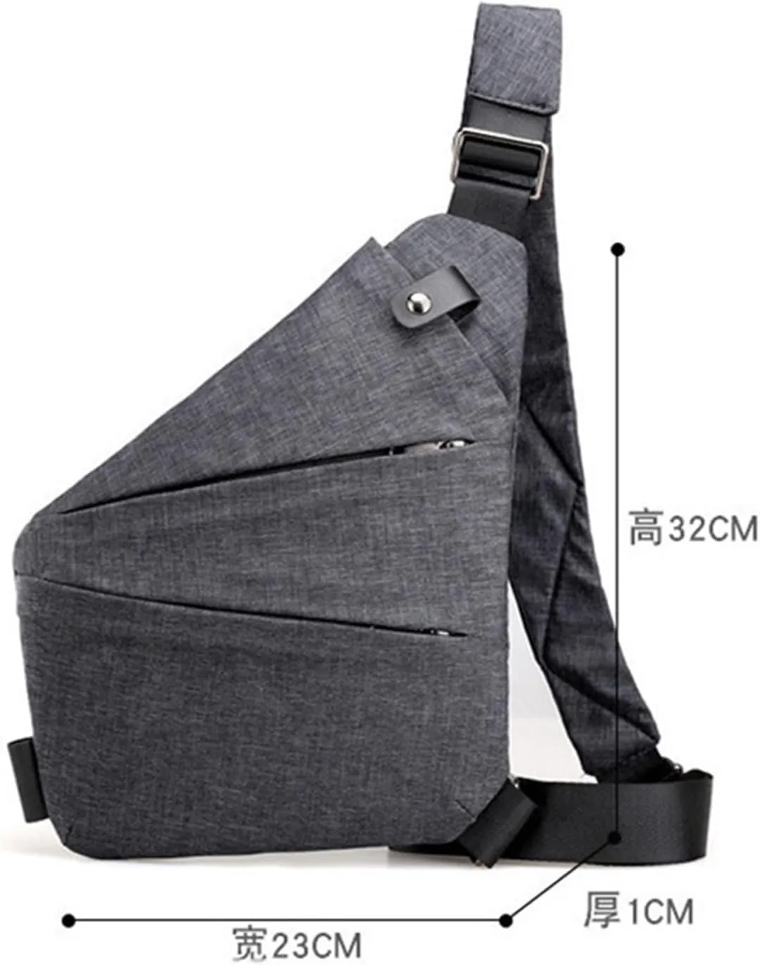 Fashion Anti-Theft Slim Sling Bag,2023 New Sash Bag Personal Pocket Bag for Travel, Side Crossbody Backpack (Black,Right Shoulder)