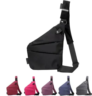 Fashion Anti-Theft Slim Sling Bag,2023 New Sash Bag Personal Pocket Bag for Travel, Side Crossbody Backpack (Black,Right Shoulder)