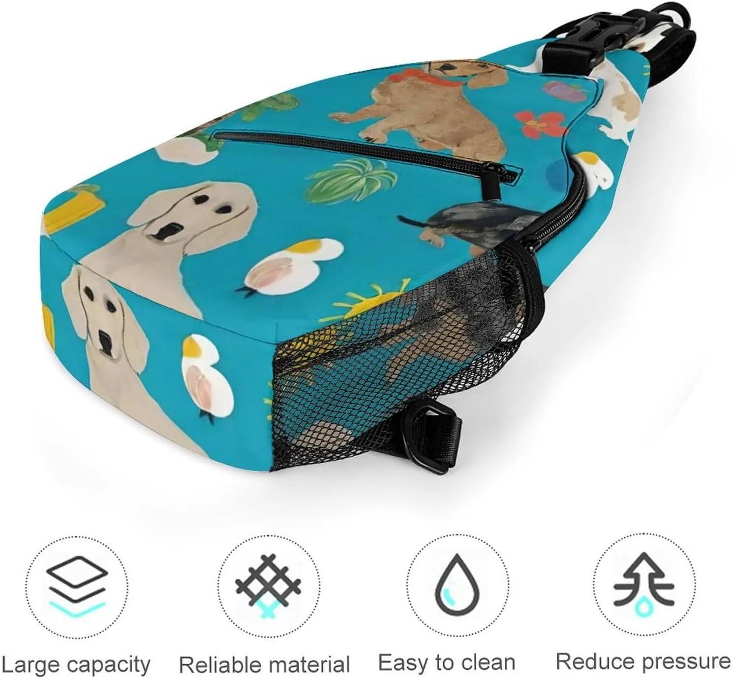 Fashion Sling Backpack, Rucksack, Dachshund Dog Art Crossbody Daypacks Chest Shoulder Packs, Carry On Bag, Outdoor Sport Daypack Travel Bag for Men Women