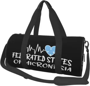 Federated States Of Micronesia Heartbeat Duffel Bag Gym Bag Travel Sports Tote Large Foldable Beach Swim Yoga2