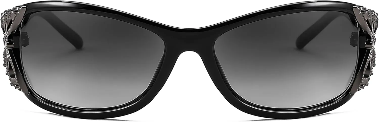 FEISEDY Trendy Polarized Y2K Sunglasses Wrap Around Butterfly Design Fashion Sunnies UV400 Protection B0078