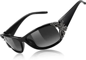 FEISEDY Trendy Polarized Y2K Sunglasses Wrap Around Butterfly Design Fashion Sunnies UV400 Protection B0078