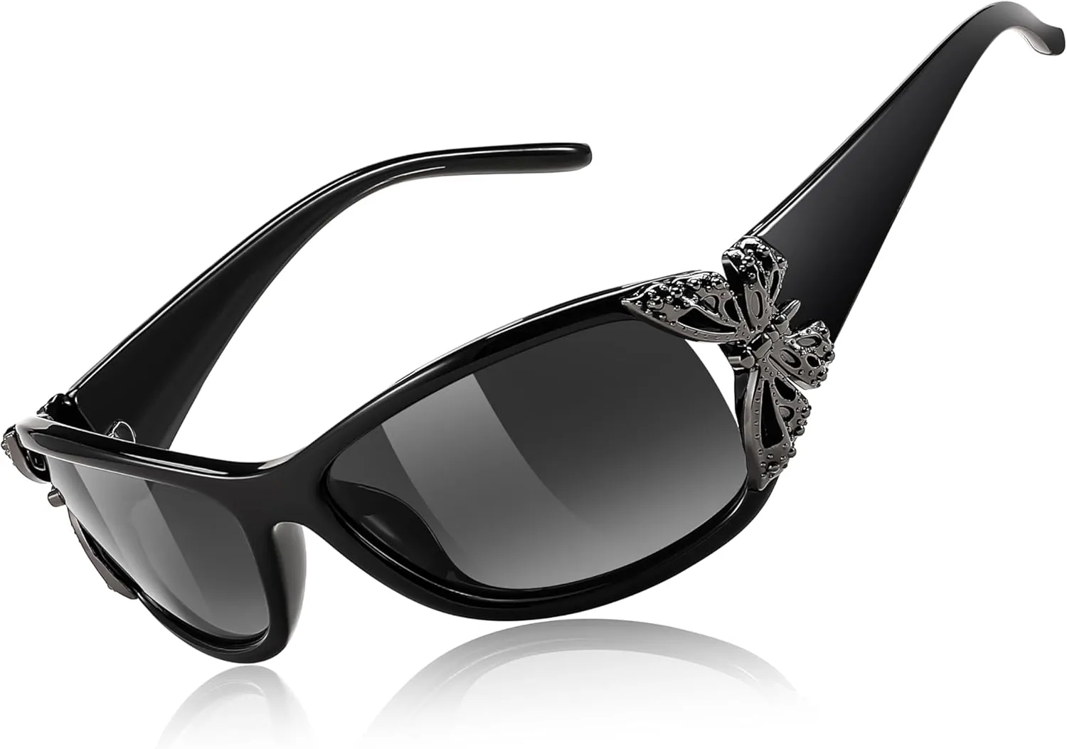 FEISEDY Trendy Polarized Y2K Sunglasses Wrap Around Butterfly Design Fashion Sunnies UV400 Protection B0078
