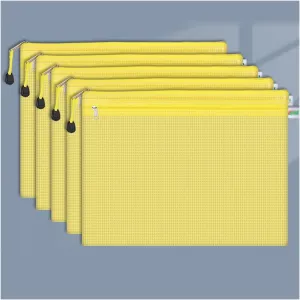 File Organizer A4 A5 B5 D File Bag Mesh Bag Zipper Bag PVC Transparent File Bag Student Information Bag for Teacher Civil Servant Office Worker File Folders (Color : 5pcs-D-Pink) (5pcs a5)