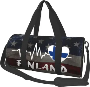 Finland Heartbeat Duffel Bag Gym Bag Travel Sports Tote Large Foldable Beach Swim Yoga7