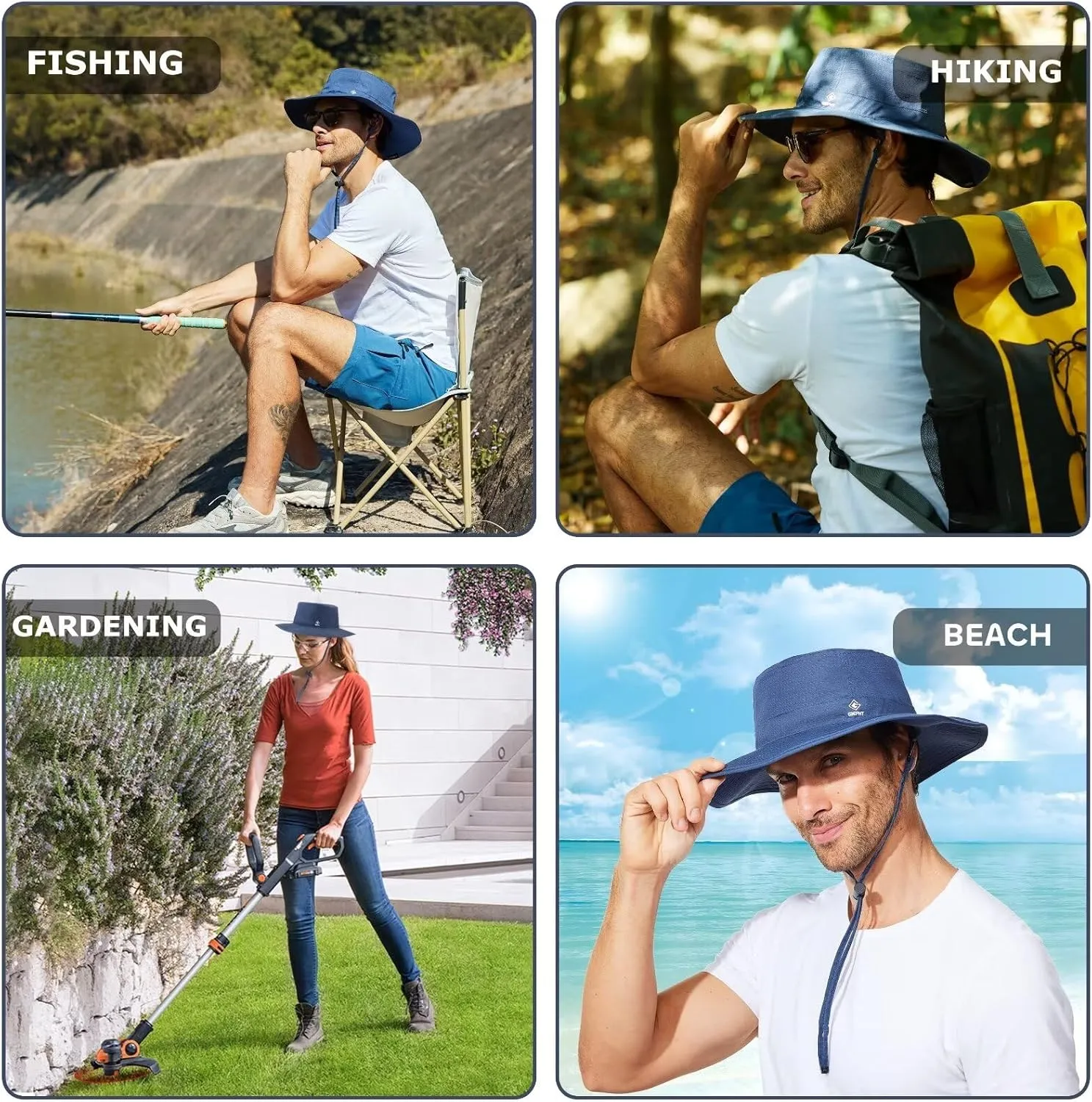 Fishing Hat for Mens Sun Hat Wide Brim Bucket Hat SPF UV Protection XL XXL Large Size Big Head Hiking Beach Safari