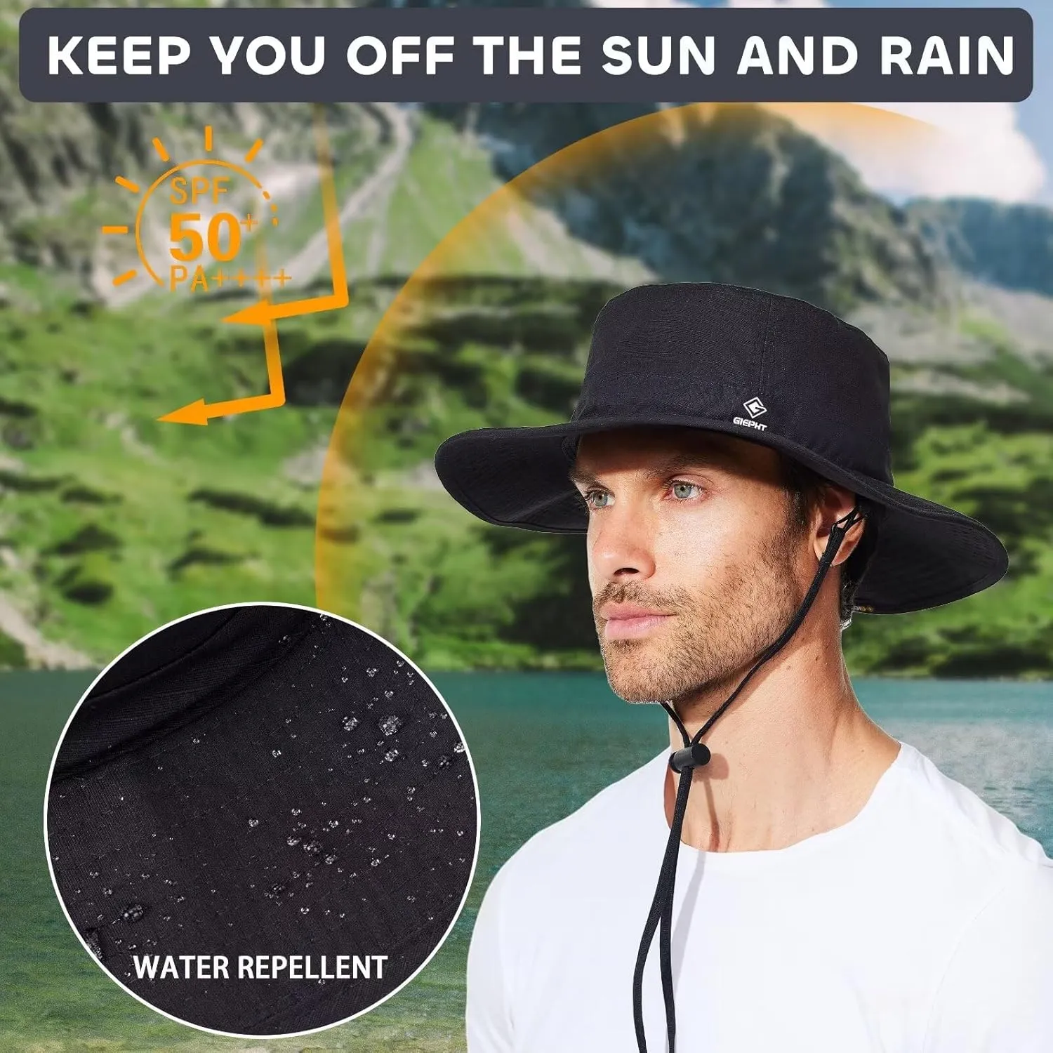 Fishing Hat for Mens Sun Hat Wide Brim Bucket Hat SPF UV Protection XL XXL Large Size Big Head Hiking Beach Safari