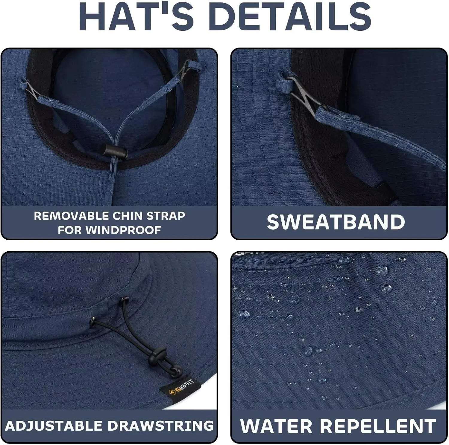 Fishing Hat for Mens Sun Hat Wide Brim Bucket Hat SPF UV Protection XL XXL Large Size Big Head Hiking Beach Safari