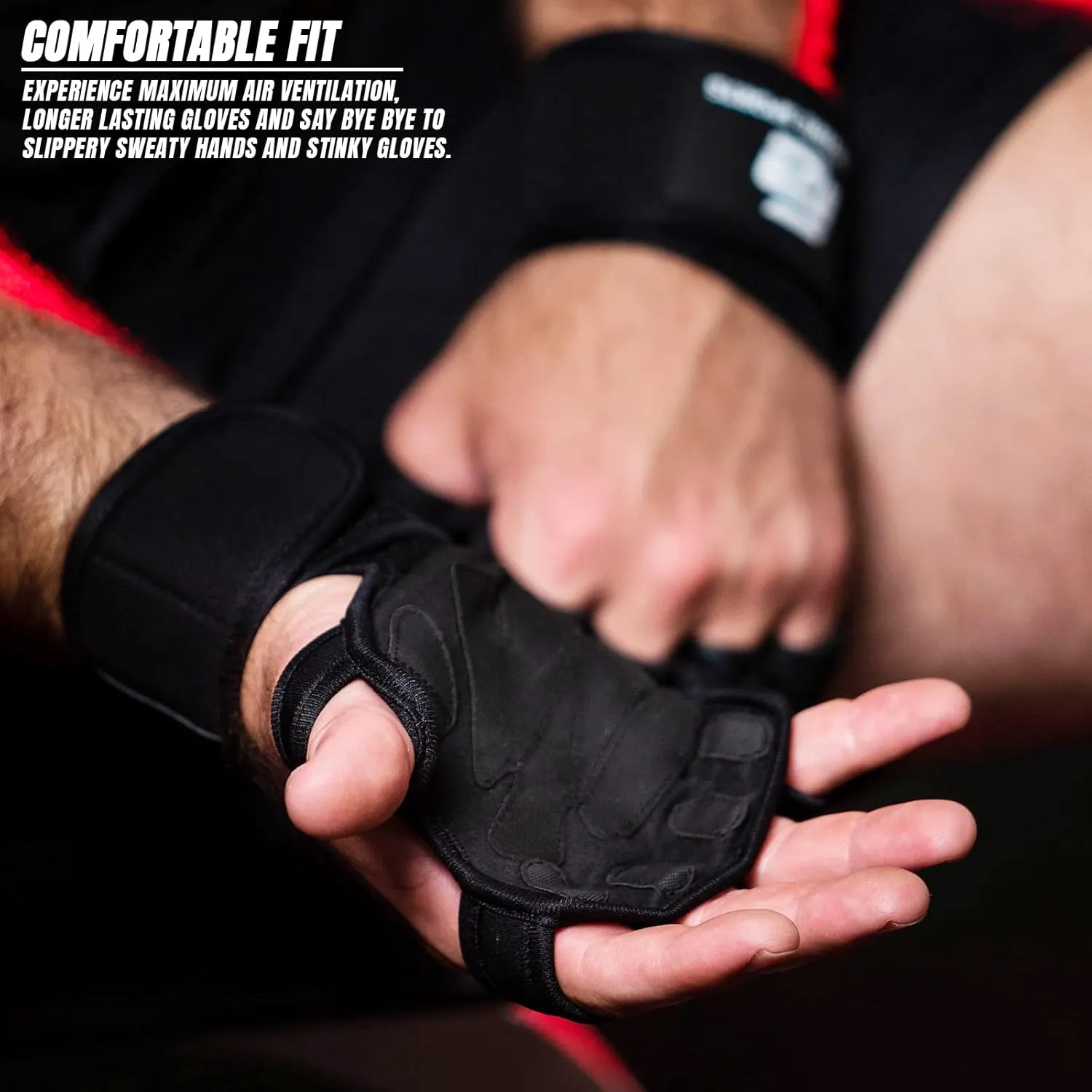 Fit Active Sports 2.0 Ventilated Weight Lifting Workout Gloves with Wrist Wraps - Men and Women Gym Weightlifting Exercise Grips - New Enhanced Palm