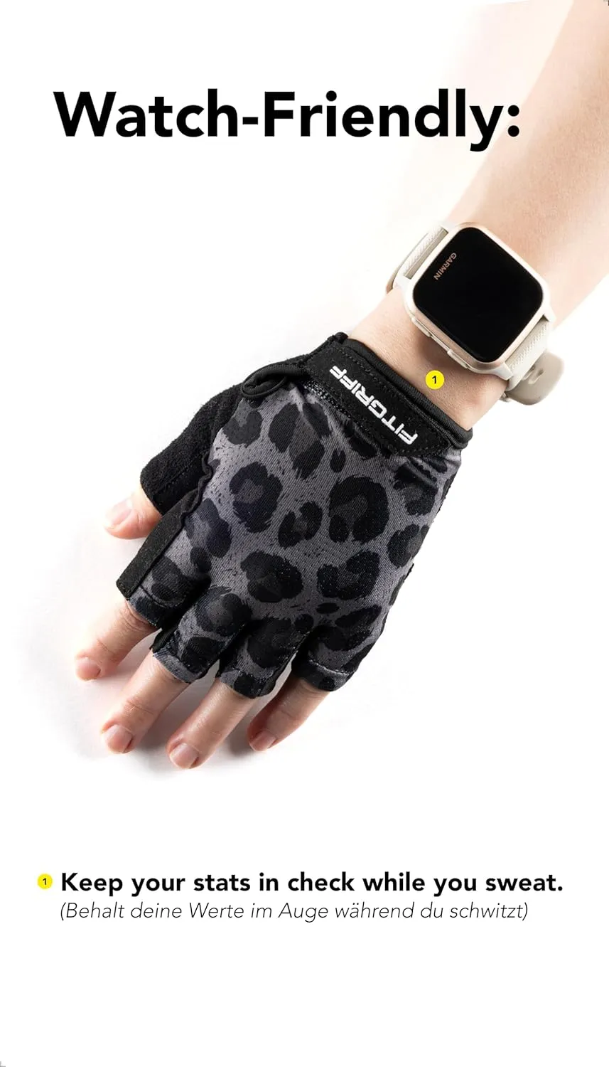 Fitgriff® Workout Gloves (Padded) for Men & Women - Fingerless Gym Gloves for Weight Lifting, Training - Full Palm Protection
