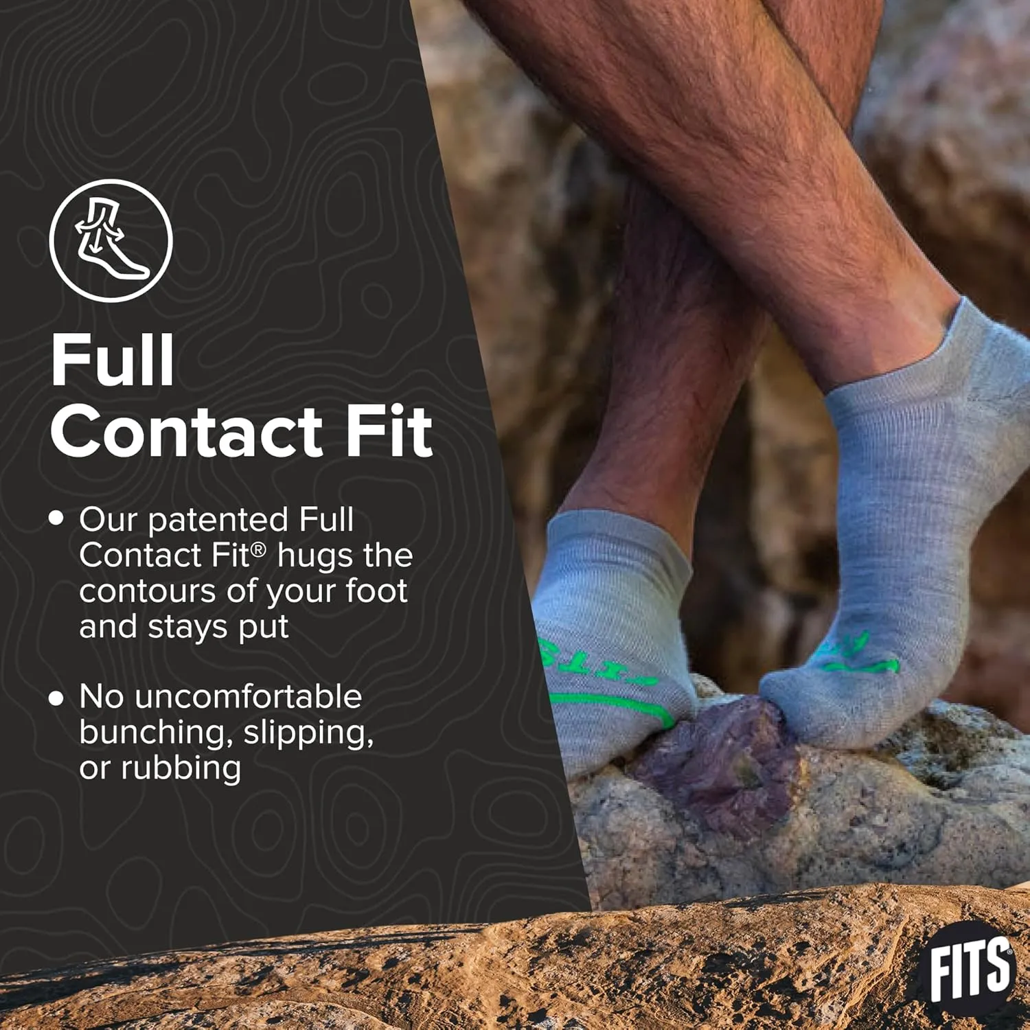 FITS Light Runner Low Cut Merino Wool Socks for Men and Women, Breathable, Lightweight, Athletic Sock, Whole Foot Comfort
