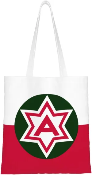 Flag of the Sixth United States Army Tote Bag for Women Canvas Shopping Bags Reusable Large Capacity Casual Shoulder Handbags Grocery Bags DIY Gift Bags