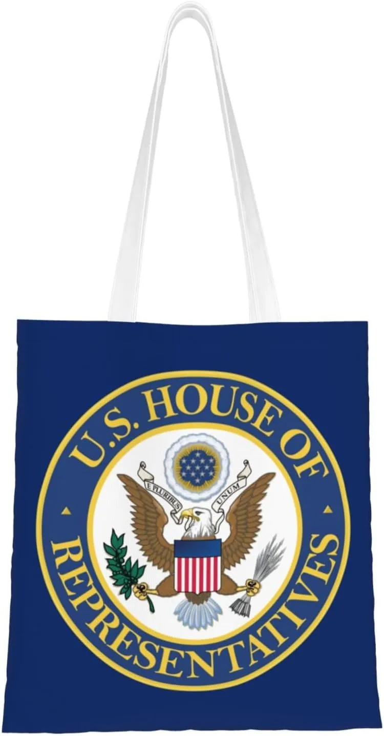 Flag of the United States House of Representatives Tote Bag for Women Canvas Shopping Bags Reusable Beach Bag Grocery Bags Tote Shoulder Bag Gift Bags