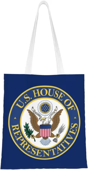 Flag of the United States House of Representatives Tote Bag for Women Canvas Shopping Bags Reusable Beach Bag Grocery Bags Tote Shoulder Bag Gift Bags