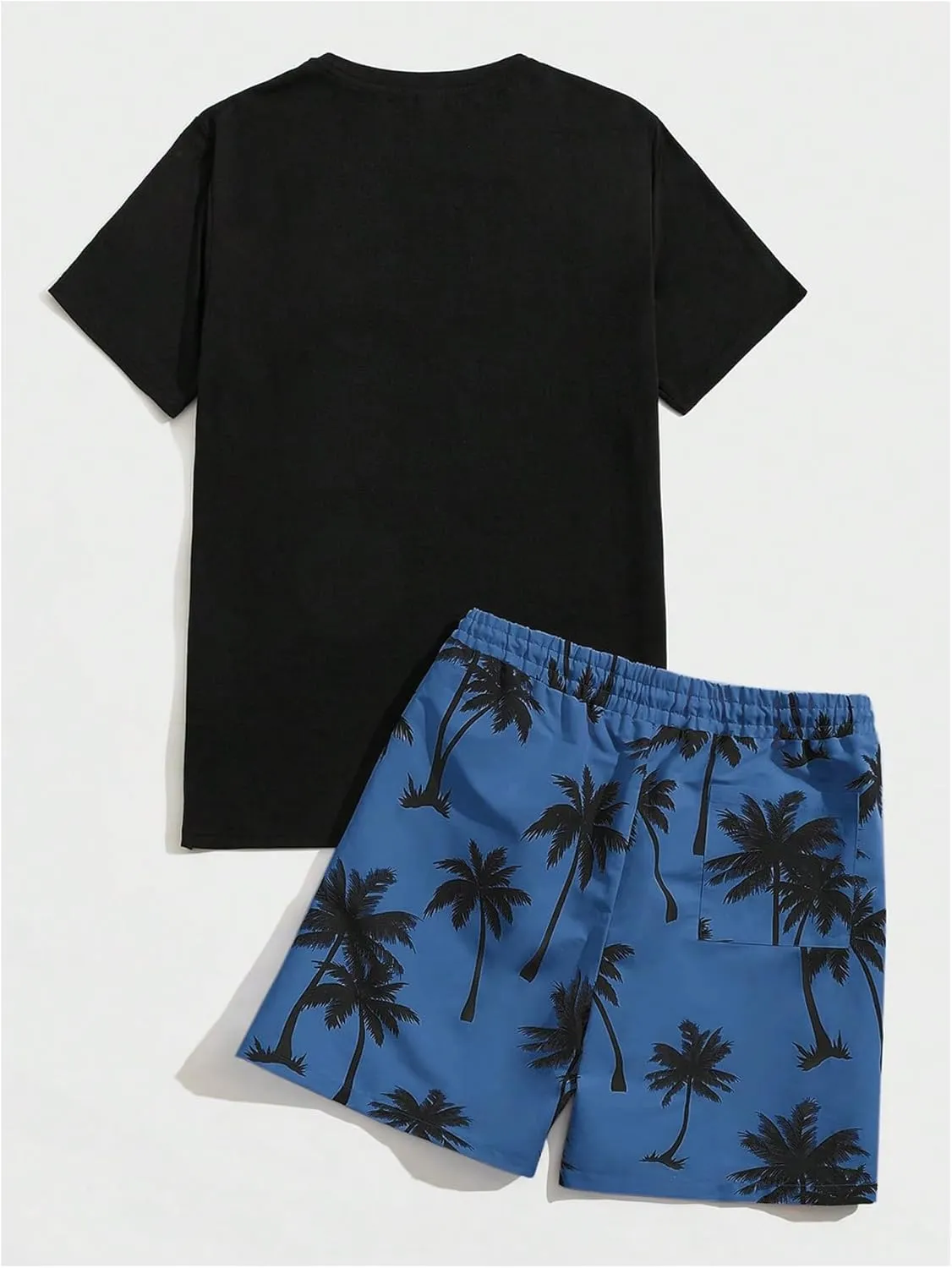 Floerns Men's Shirt and Shorts 2 Piece Sets Graphic Print Beach Outfits
