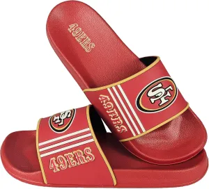 FOCO NFL Men's Molded Team Stripe Slides with Bold Team Logo – Slip and Water Resistant, Ventilated Closed-Cell Durable Foam Footwear – Officially Licensed Merch