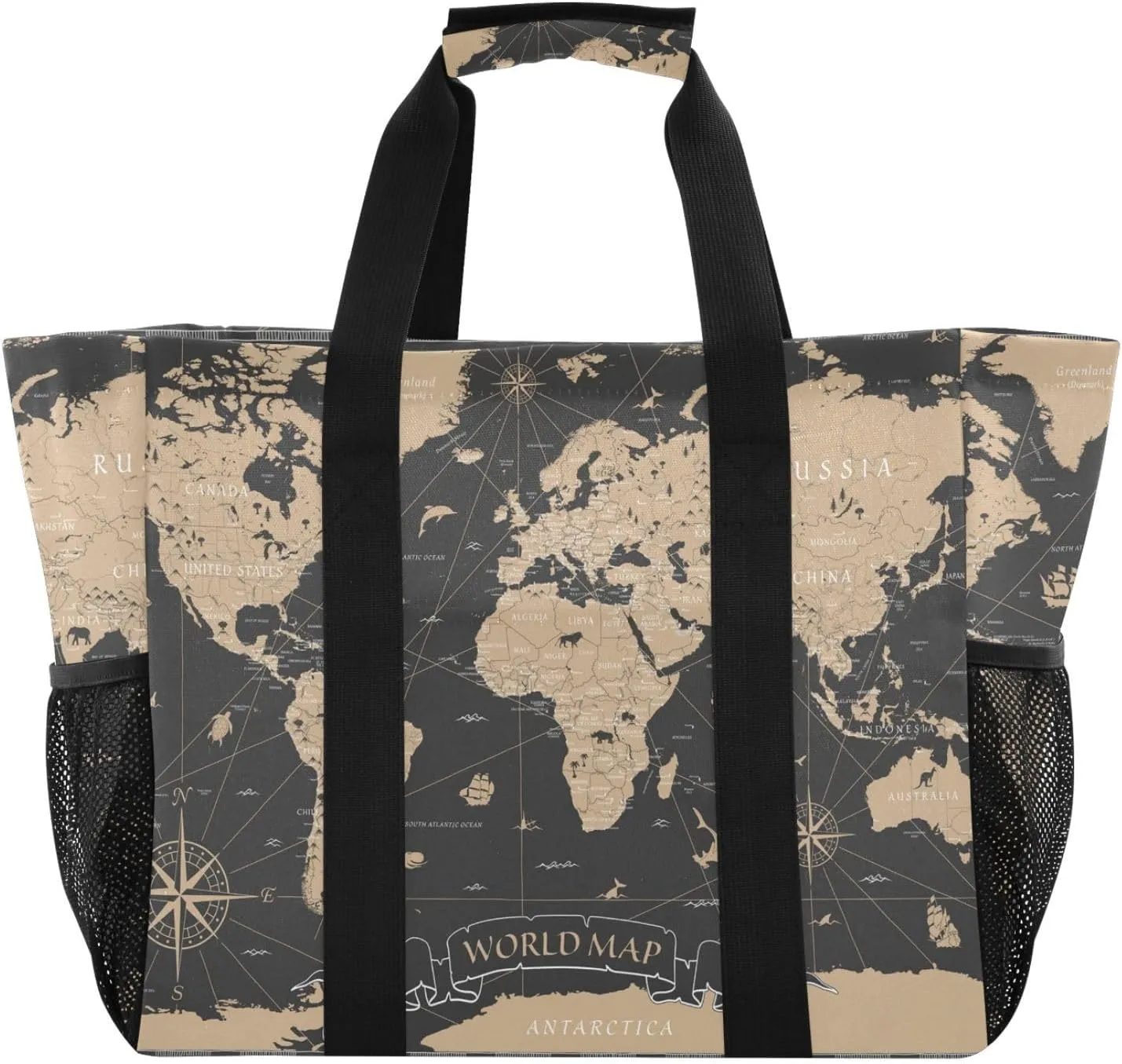 Foldable Grocery Reusable Tote Grocery Bag, Travel Canvas Shoulder Bags, Large Casual Laundry Pool Beach Bag