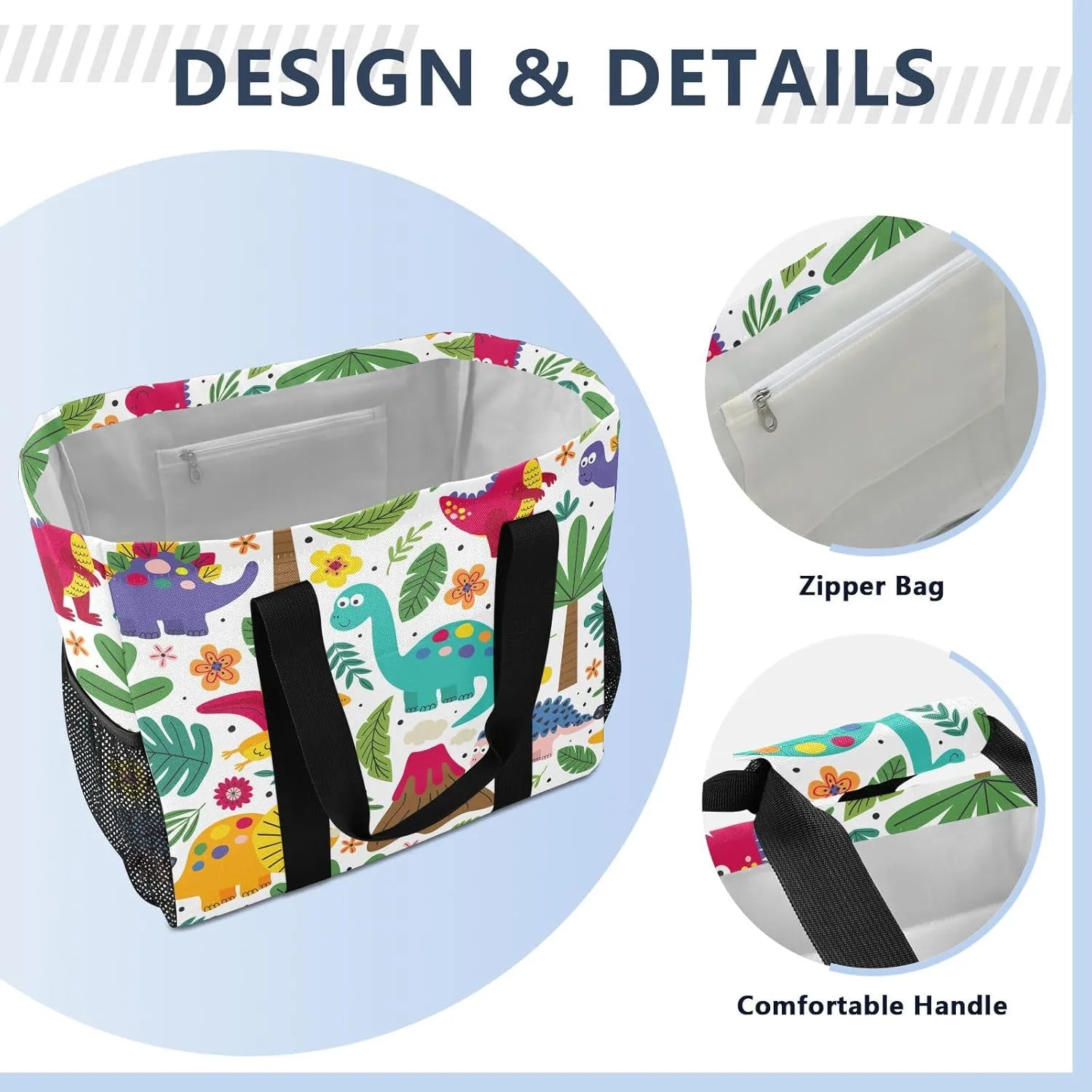 Foldable Grocery Reusable Tote Grocery Bag, Travel Canvas Shoulder Bags, Large Casual Laundry Pool Beach Bag