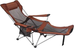 Folding Camping Chair Portable Backpack Fishing Chair Leisure Stool Beach Leisure Chair Sports Chair(Color:Orange Mesh)