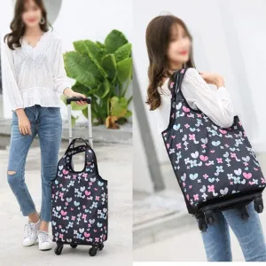 Folding Shopping Bag Shopping Cart On Wheels Bag Small Pull Cart Buy Vegetables Bag Shoulder Bag Shopping Organizer Tug Package Grocery Cart (Color : B)
