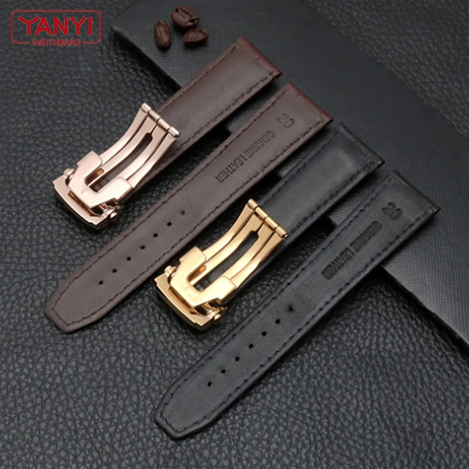 For MAURICE LACROIX Watchbands Genuine Leather Watch Strap 20mm 22mm Folding Buckle Leisure Business Cow Leather Bracelet