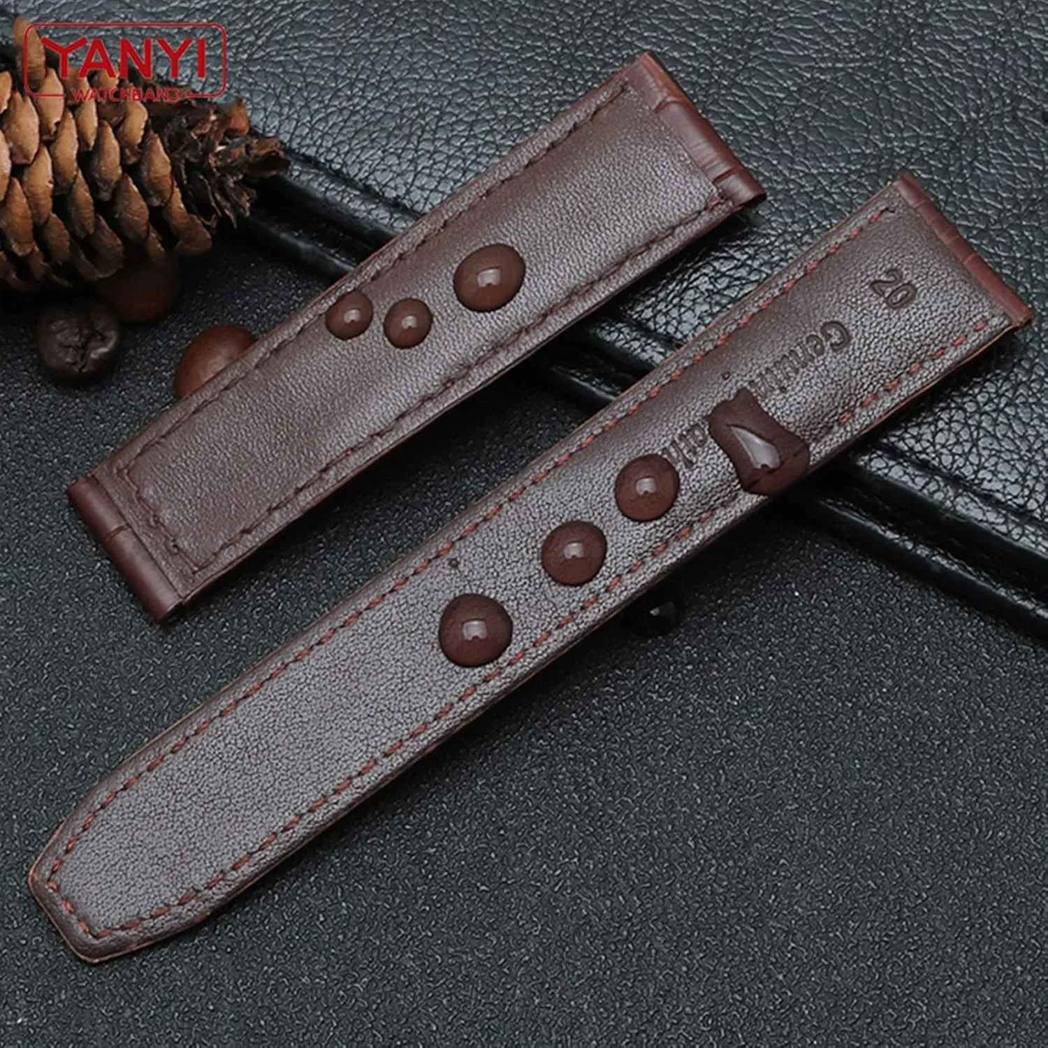 For MAURICE LACROIX Watchbands Genuine Leather Watch Strap 20mm 22mm Folding Buckle Leisure Business Cow Leather Bracelet