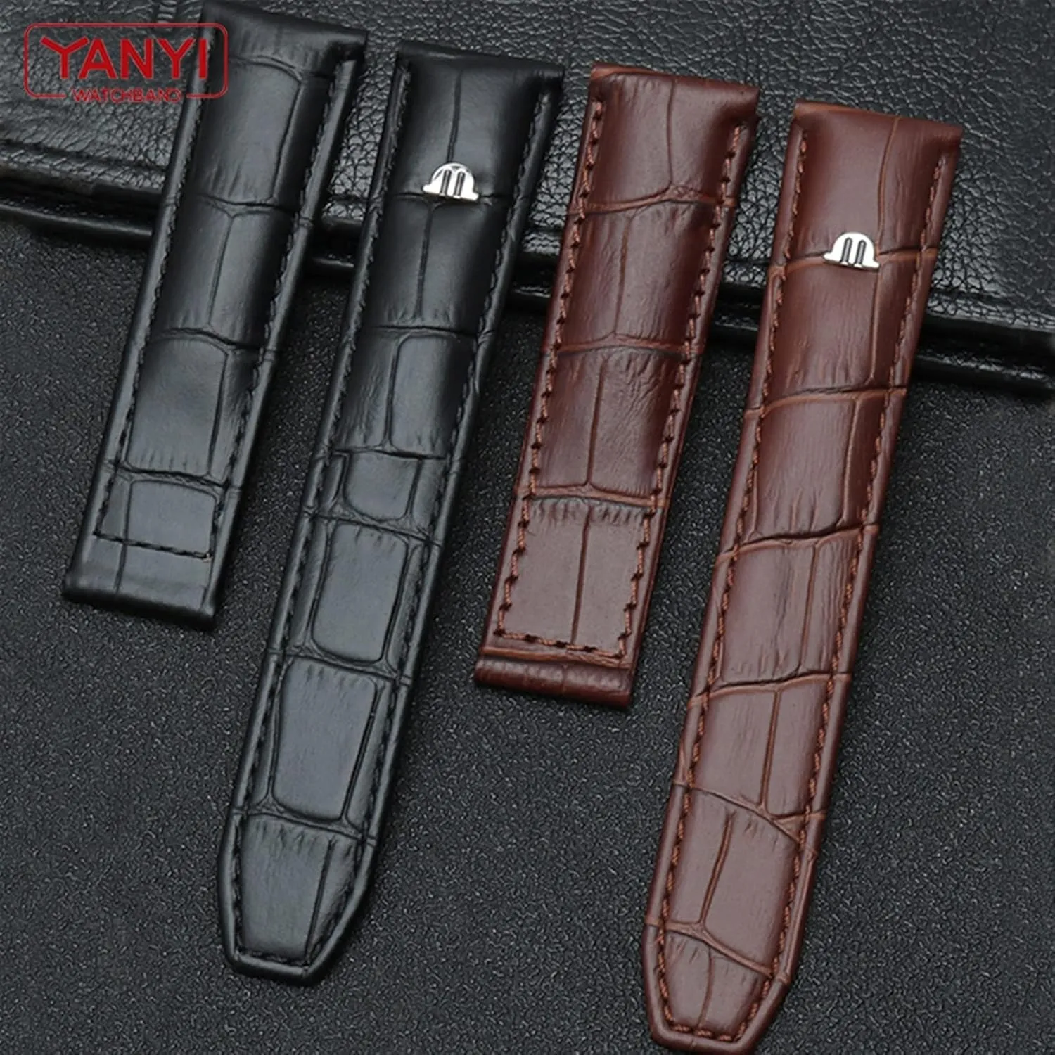 For MAURICE LACROIX Watchbands Genuine Leather Watch Strap 20mm 22mm Folding Buckle Leisure Business Cow Leather Bracelet