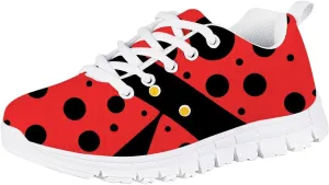 Forchrinse Cute Alpaca Llama Print Girls Running Shoes Lace up Non Slip Tennis Walking Sneakers Fashion Sport Travel School Shoes