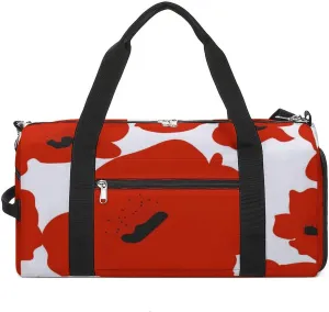 form of A Poppy Flower Fitness Large Gym Bag for Unisex with Shoe Compartment & Wet Pocket