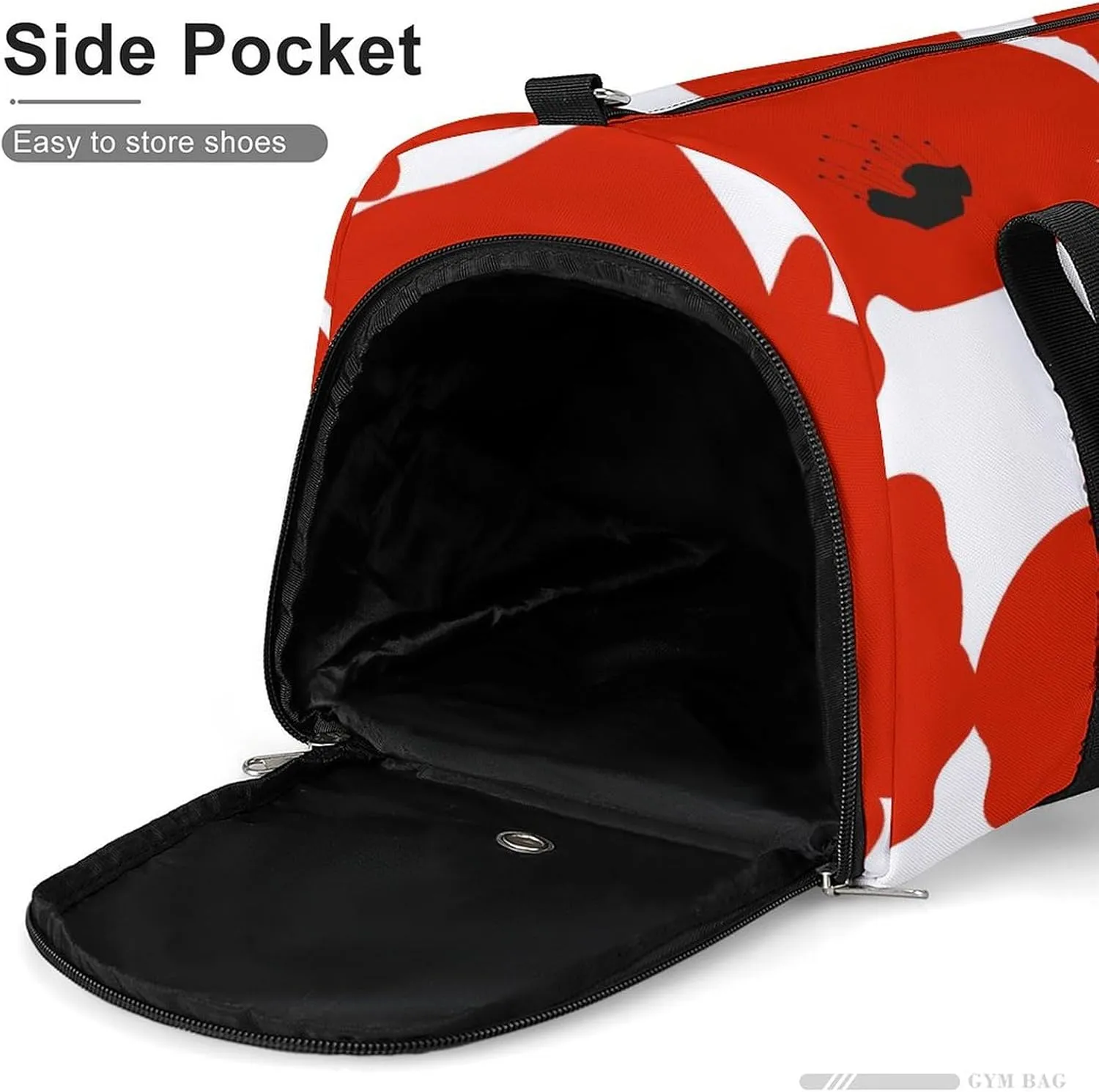 form of A Poppy Flower Fitness Large Gym Bag for Unisex with Shoe Compartment & Wet Pocket