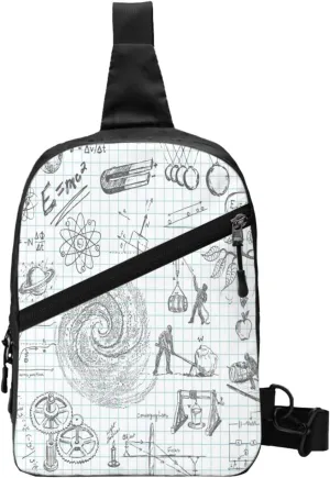 Formula Mathematics Physics Science Sling Bag for Men Women, Small Crossbody Sling Backpack Shoulder Chest Bag, Anti Theft Travel Hiking Sports