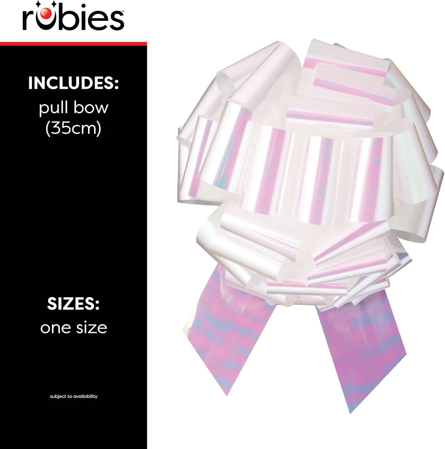 Forum Novelties 10-Count Pull Bows, 14", White Iridescent
