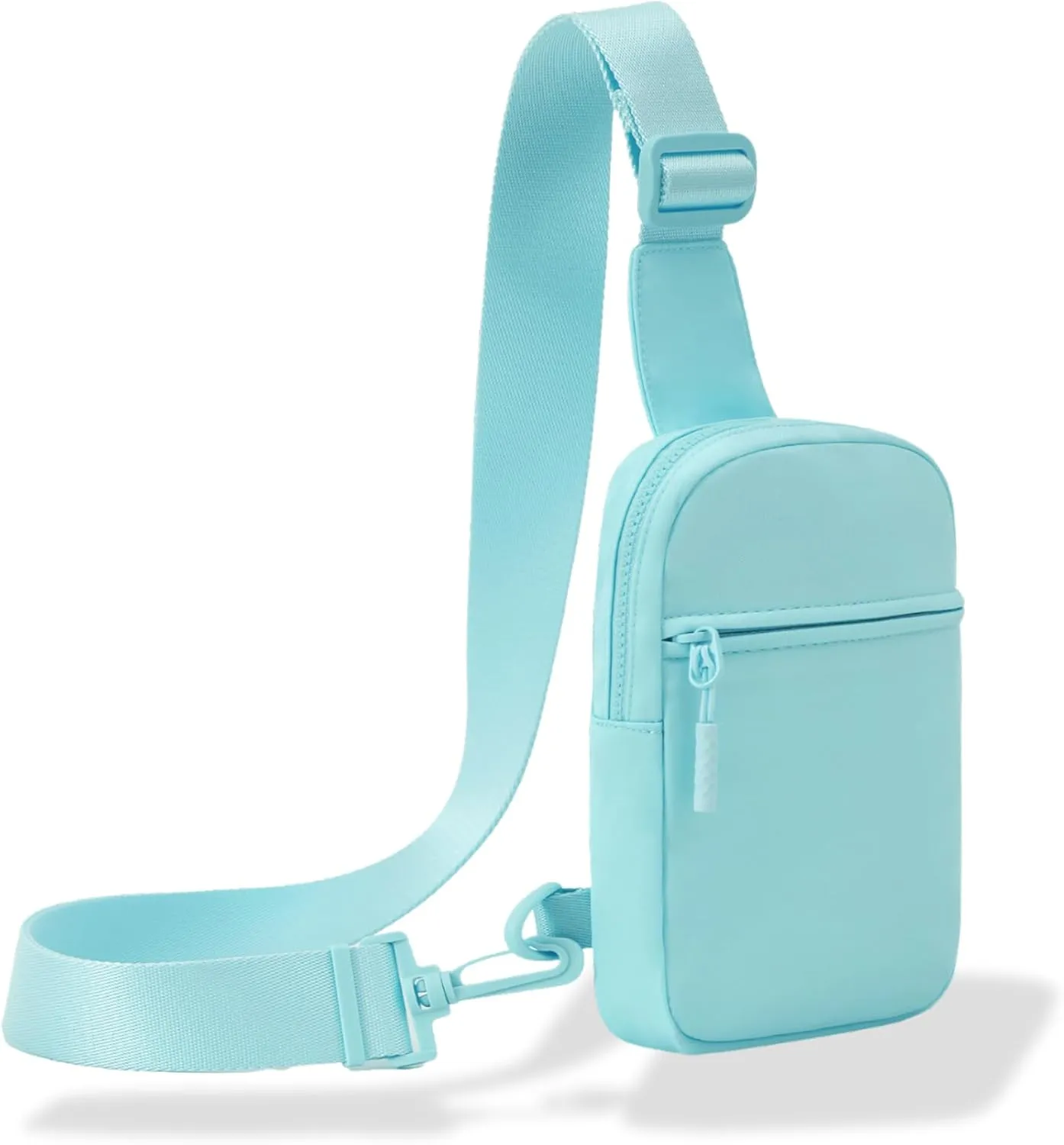 FORZAROCKET Ultralight Sling Bag w/Long Strap 70" – Small Crossbody Bag w/Extended Strap – Women Men Fanny Pack w/Anti-Theft Pocket – Two-Way Durable Zipper – Travel & Plus Size Friendly, Light Blue