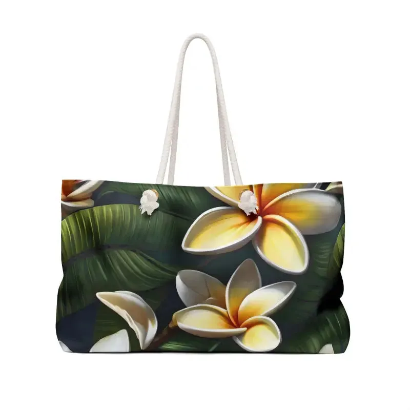 Frangipani Flowers Weekender Bag for Cozy Getaways