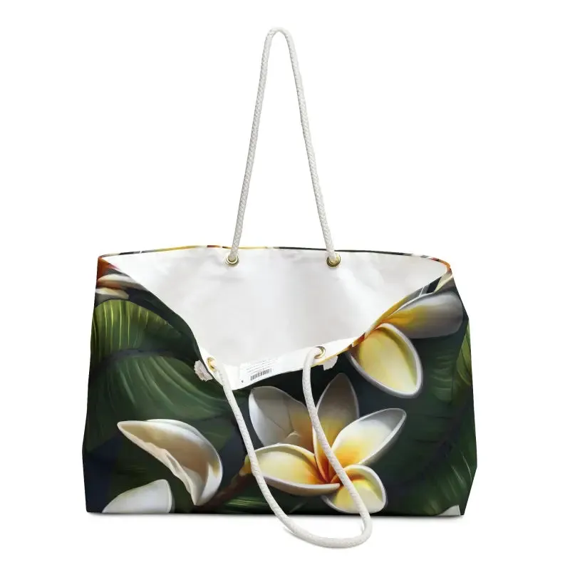 Frangipani Flowers Weekender Bag for Cozy Getaways
