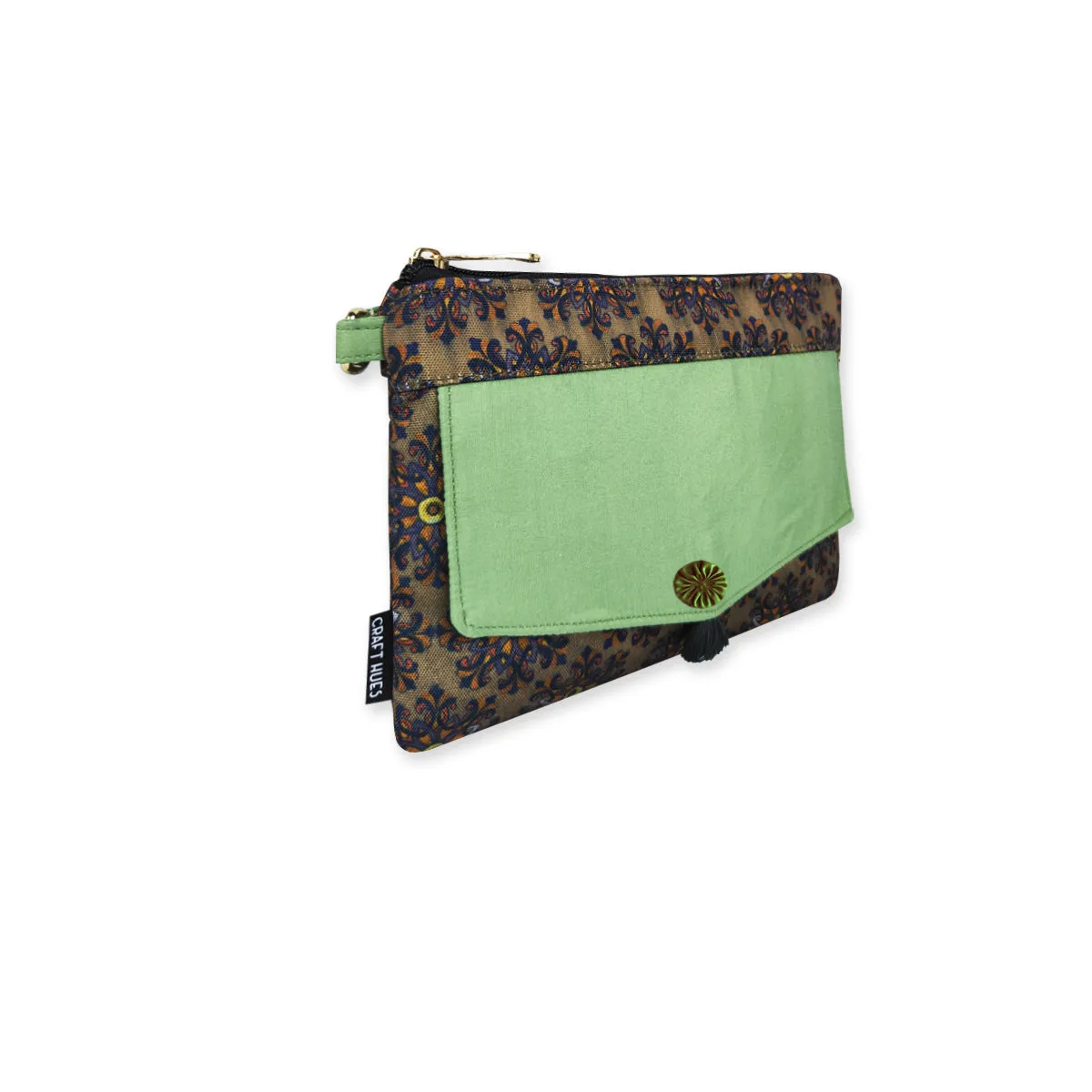 Front Flap Sling Bag- Green Knot