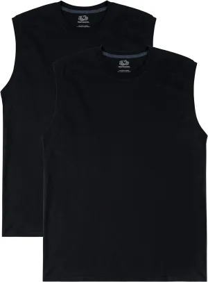 Fruit of the Loom Men's EverSoft Cotton Sleeveless Moisture Wicking T-Shirts with Odor Control
