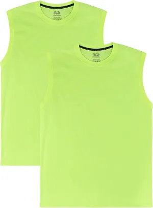 Fruit of the Loom Men's EverSoft Cotton Sleeveless Moisture Wicking T-Shirts with Odor Control