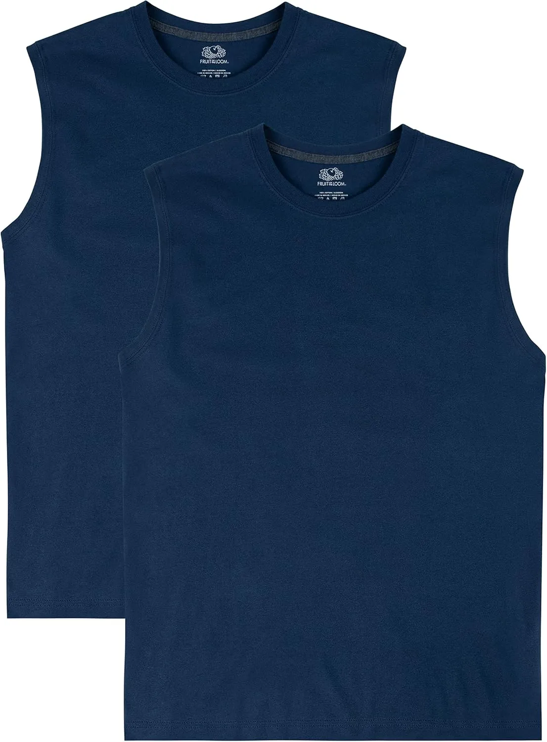 Fruit of the Loom Men's EverSoft Cotton Sleeveless Moisture Wicking T-Shirts with Odor Control