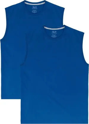 Fruit of the Loom Men's EverSoft Cotton Sleeveless Moisture Wicking T-Shirts with Odor Control